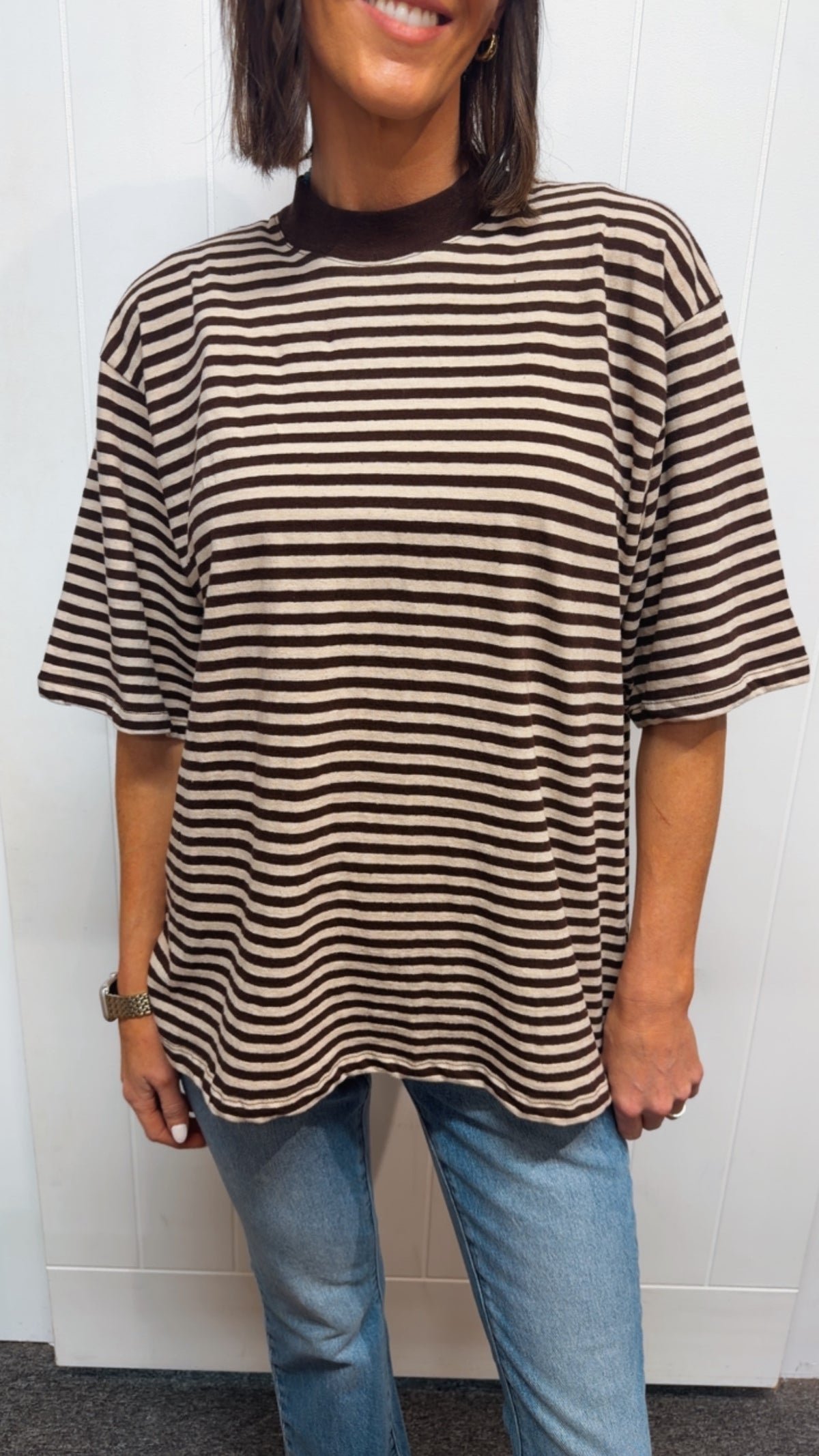 Paloma Oversized stripe Tee - Brown