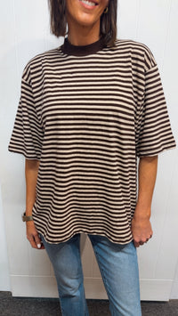 Paloma Oversized stripe Tee - Brown