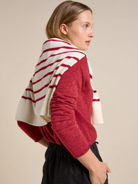 Serena Sweater - Cherry Stripe