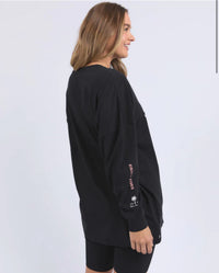 Vibes Long Sleeve Tee Shirt - Washed Black