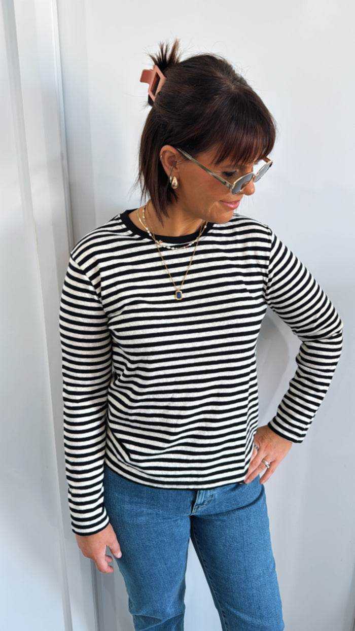 Athena Stripe L/S Basic - Black Stripe