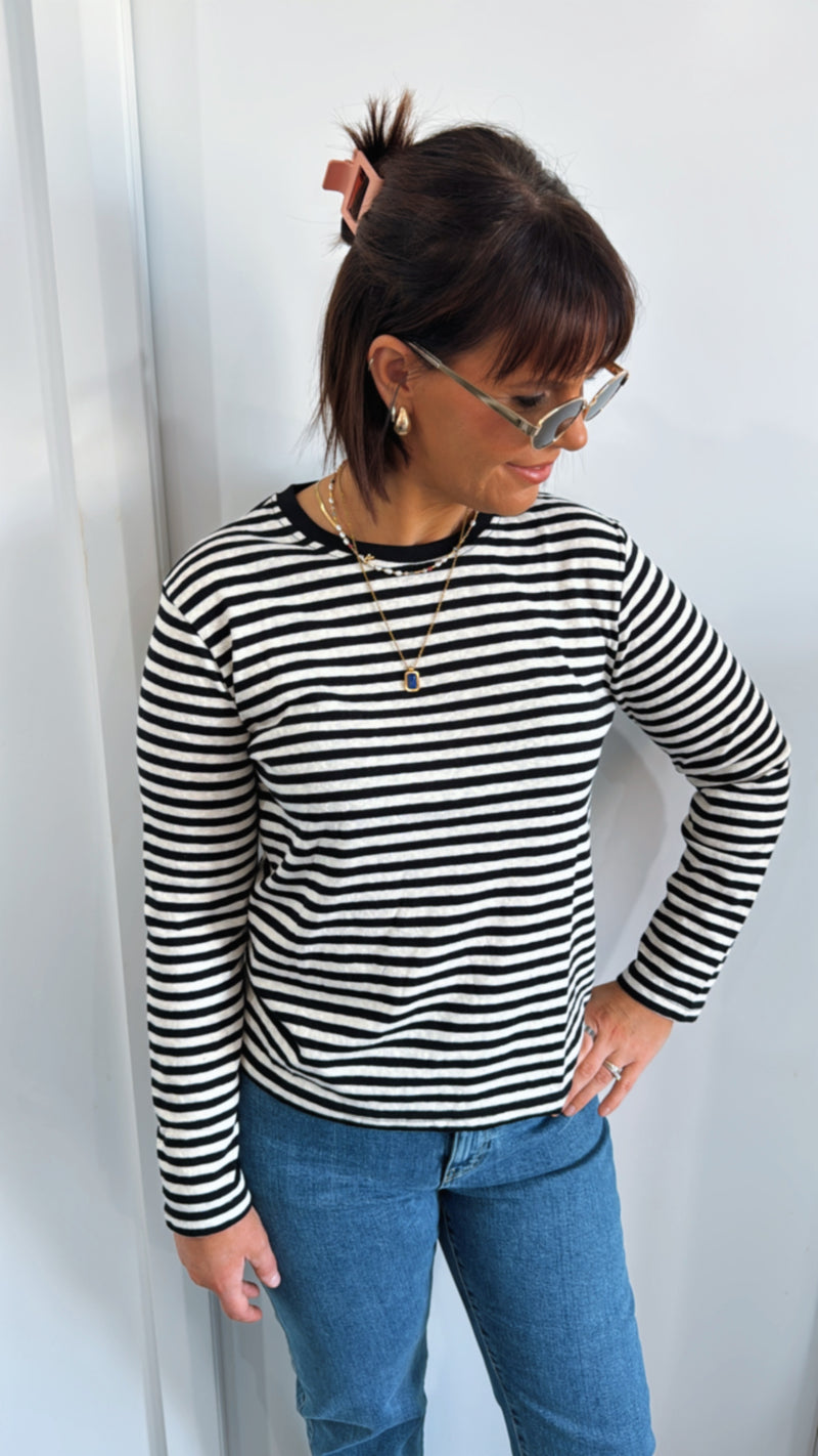 Athena Stripe L/S Basic - Black Stripe