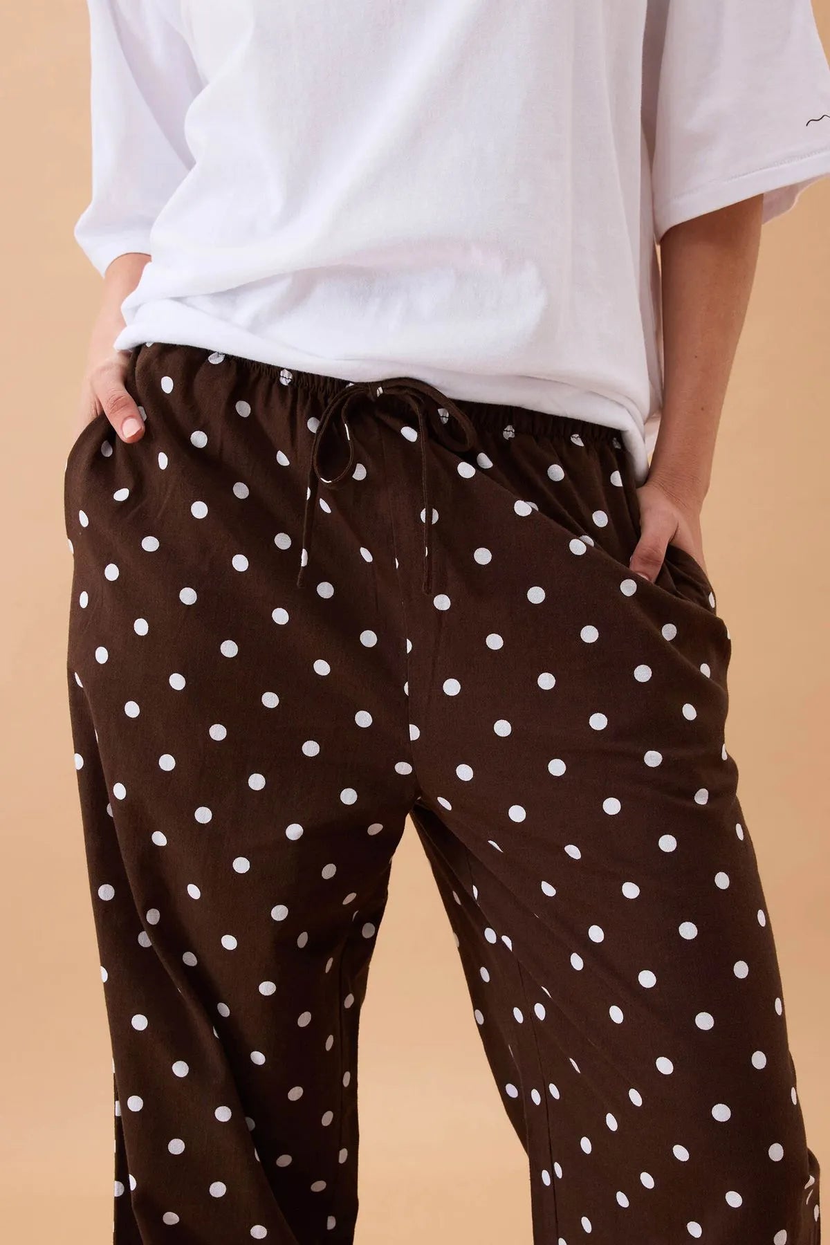 Resort Pant - Choc Polka Dot