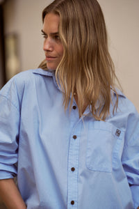 Peta Oversized Shirt - Sky Blue