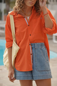 Peta Oversized Shirt - Flame Vacay