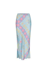 Aquarius Bias Maxi Skirt - Sky Blue
