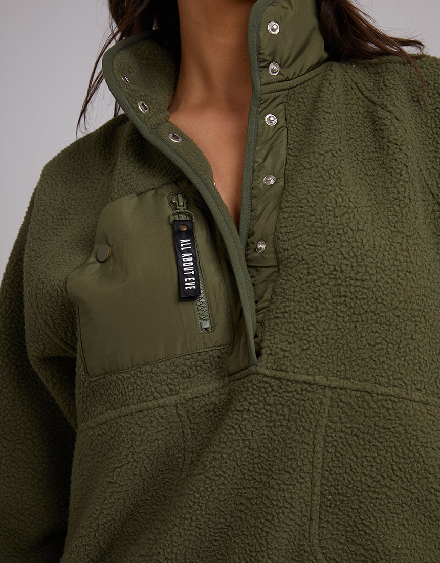 Active Teddy Zip 1/4 - Khaki