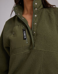 Active Teddy Zip 1/4 - Khaki