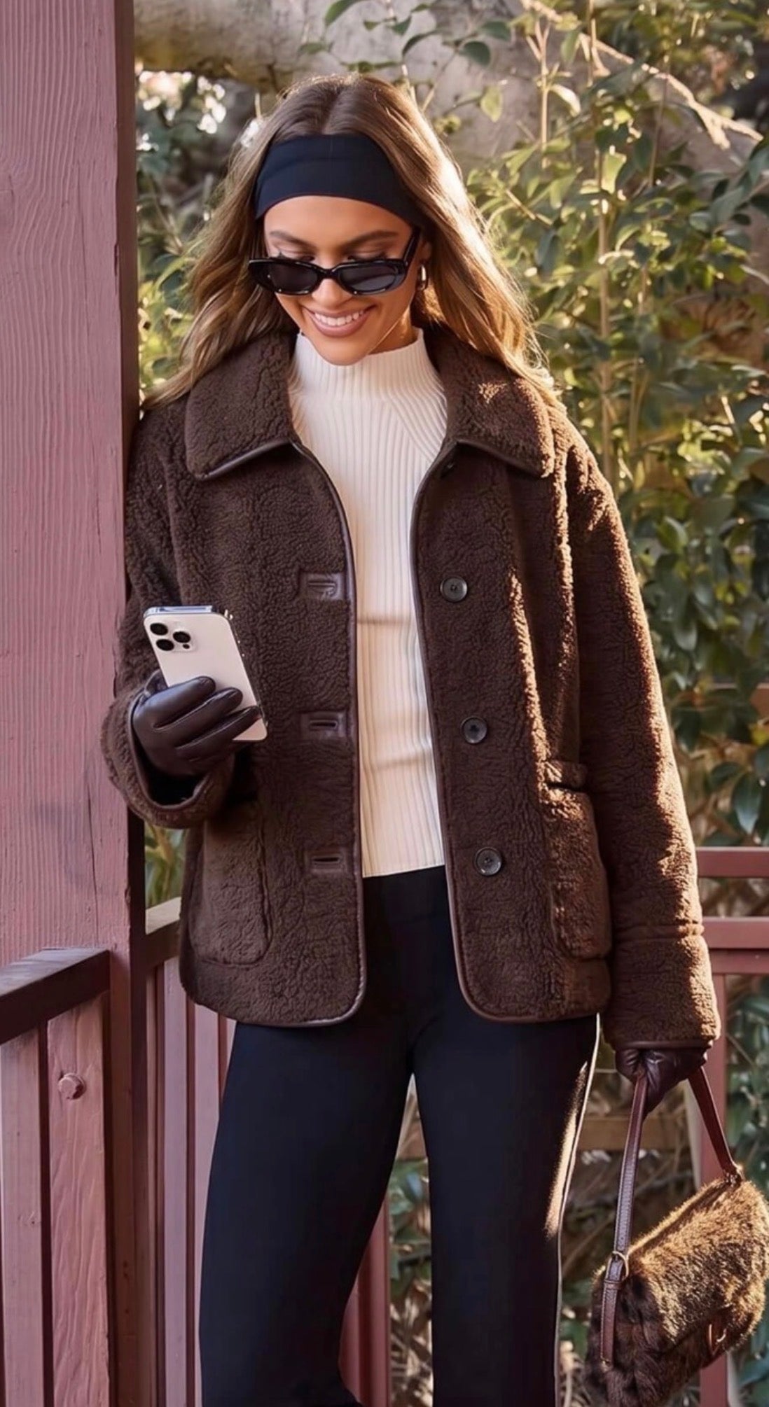 Reversible Teddy Barn Jacket – Chocolate