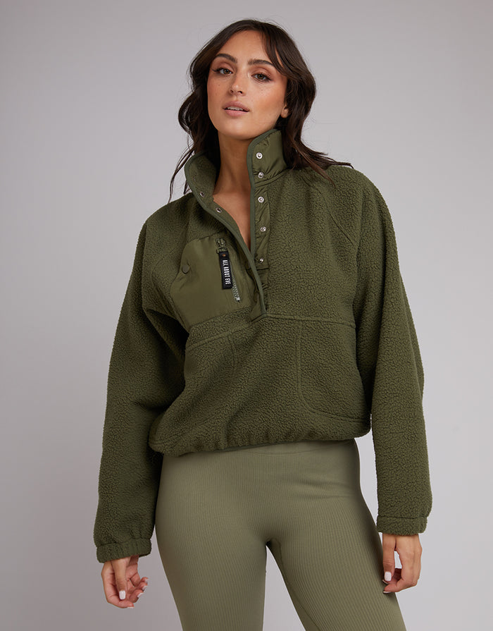 Active Teddy Zip 1/4 - Khaki