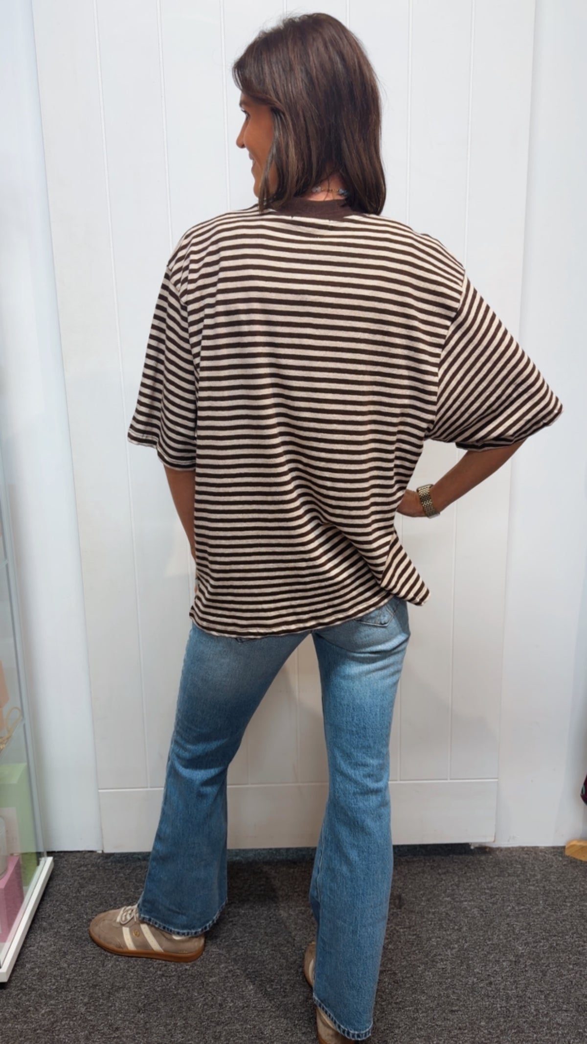 Paloma Oversized stripe Tee - Brown