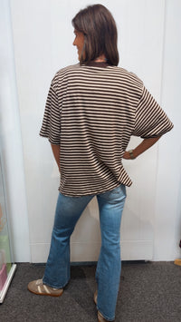 Paloma Oversized stripe Tee - Brown