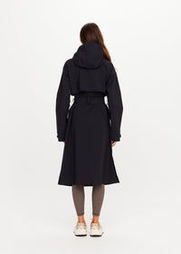 James Hooded Trench Coat - Black