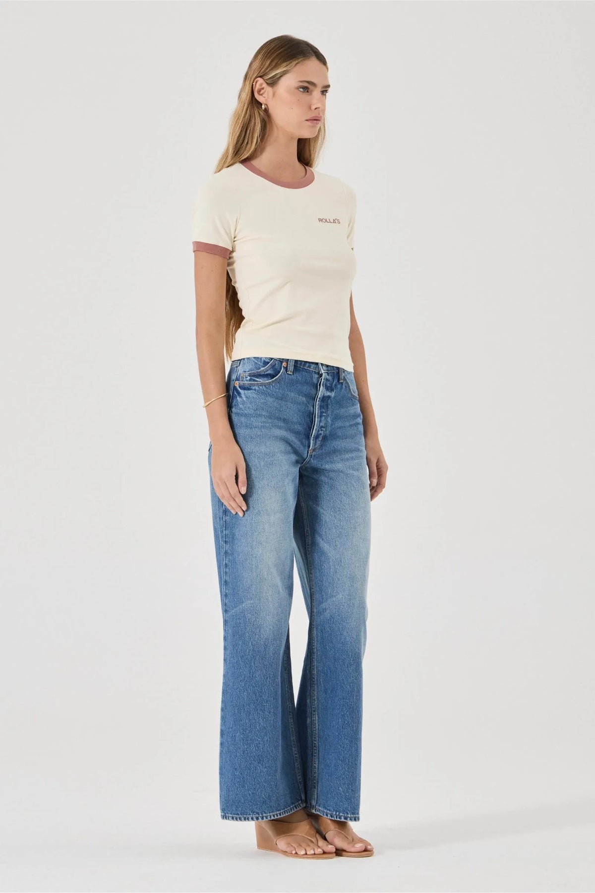 Classic Ringer Tee - Cream