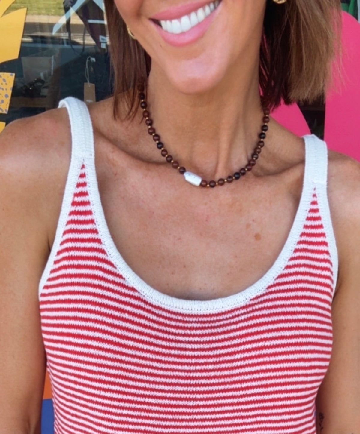 Sare Brown Bead Necklace