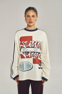 Bleu 55 LS  Tee - Vintage White