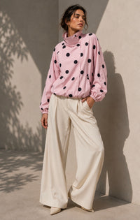 Funnel Press Stud Polka Dot Jacket – Pink/Black