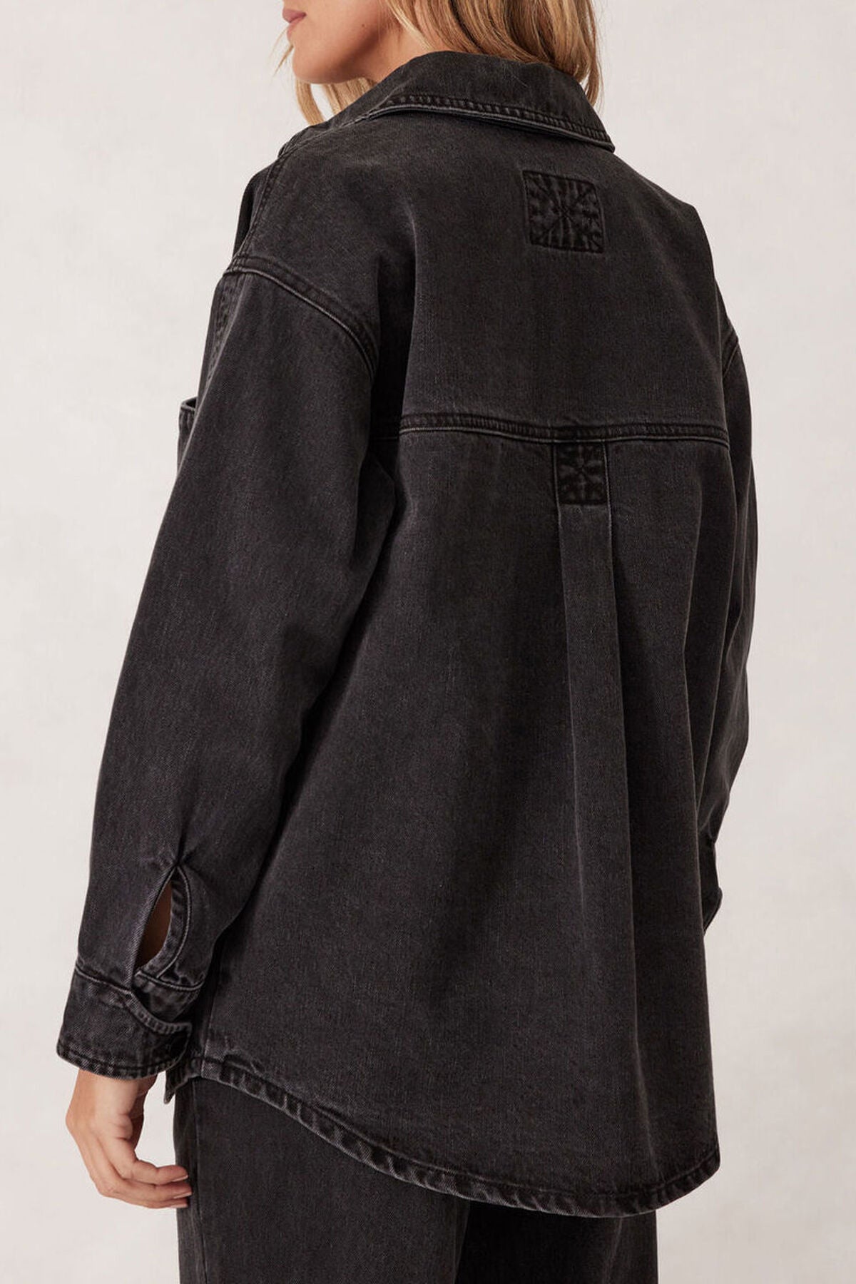 Bobbi Side Pocket Denim Shacket - Washed Black