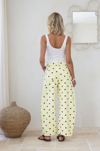 Polka Dot Barrel Jean - Lemon
