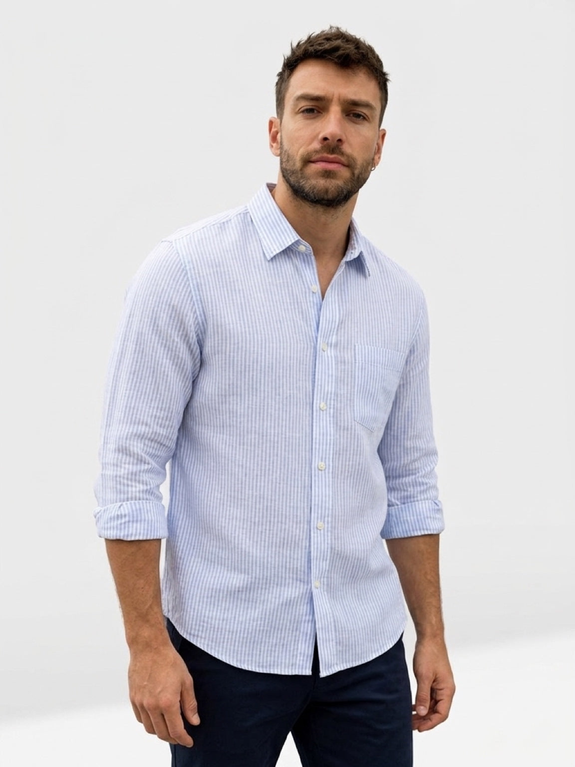 Stripe Shirt - Blue & White Stripe