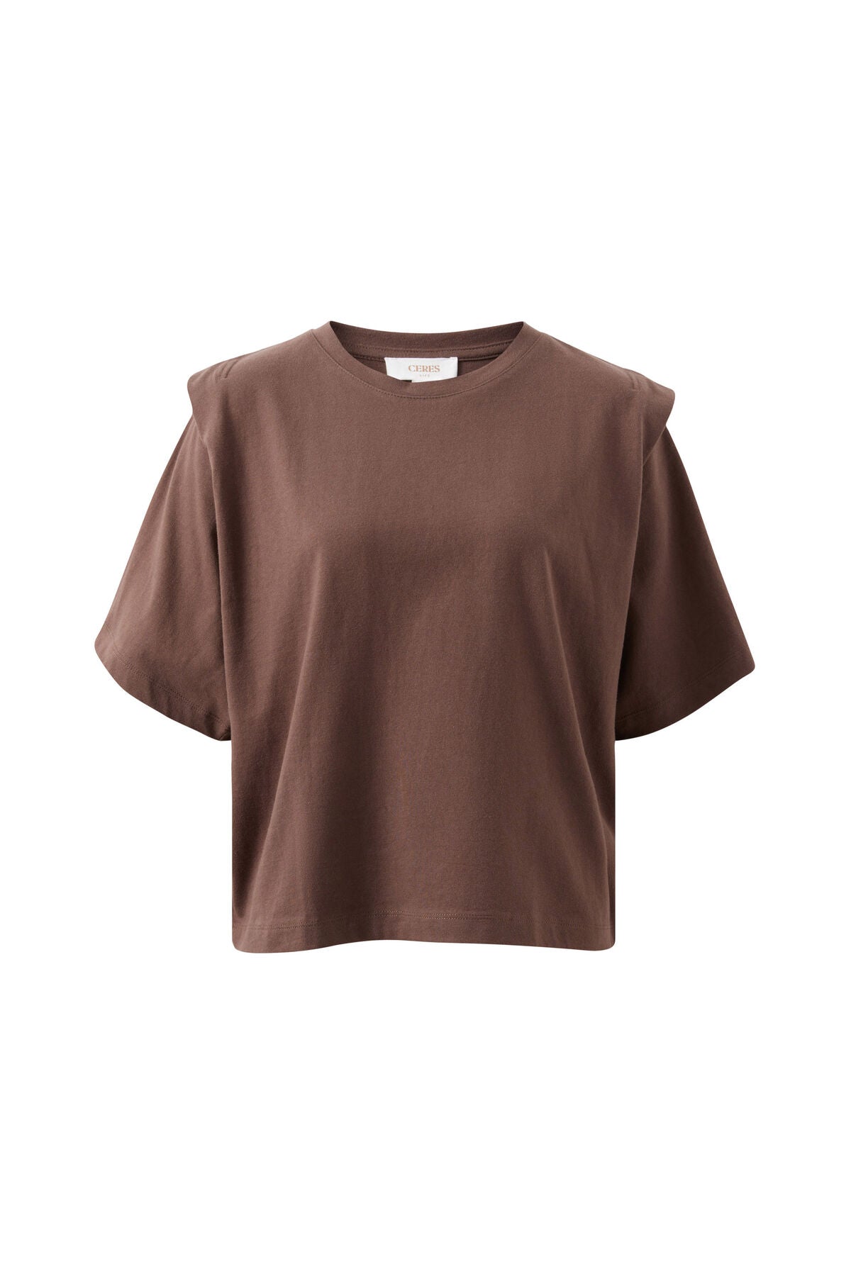 Rainey Pleat Sleeve Tee - Brunette Brown