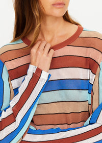 Iza Milla Long Sleeve Knit Top - Stripe