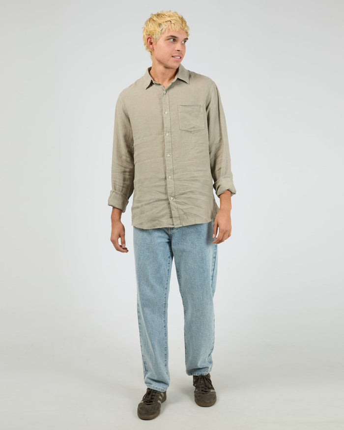Linen Long Sleeve Shirt II - Khaki