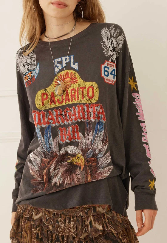 Pajarito Long Sleeve Tee - Charcoal Grey