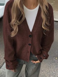 Chocolate Button Cuff Cardi