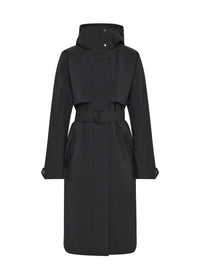 James Hooded Trench Coat - Black