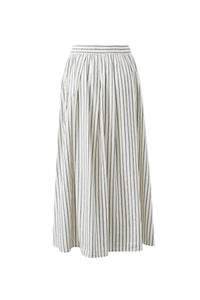 Florence Maxi Skirt - Winter White/True Navy Stripe