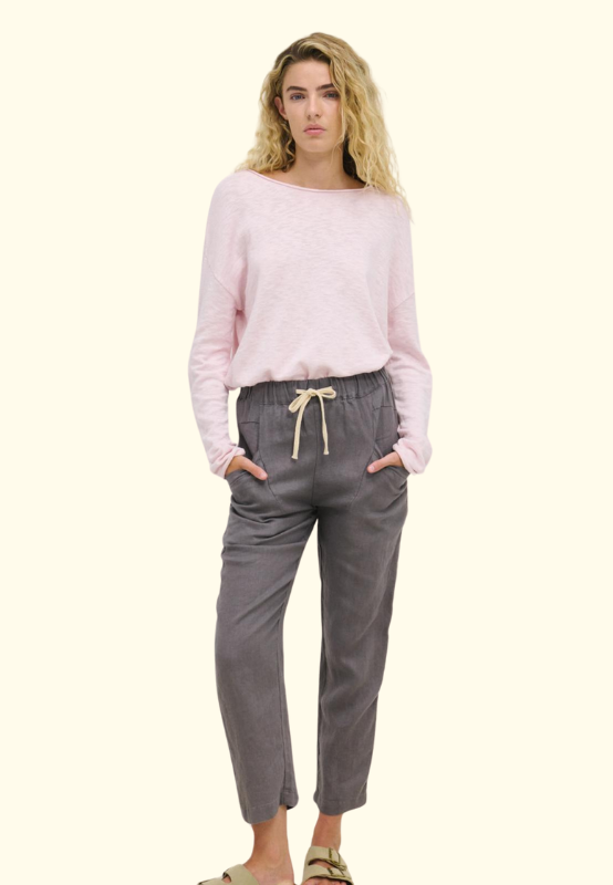 Luxe Linen Pants - Grey