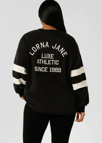 Throwback Oversized Lightweight Sweat - Washed Black