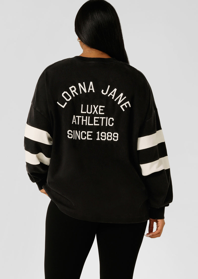 Throwback Oversized Lightweight Sweat - Washed Black