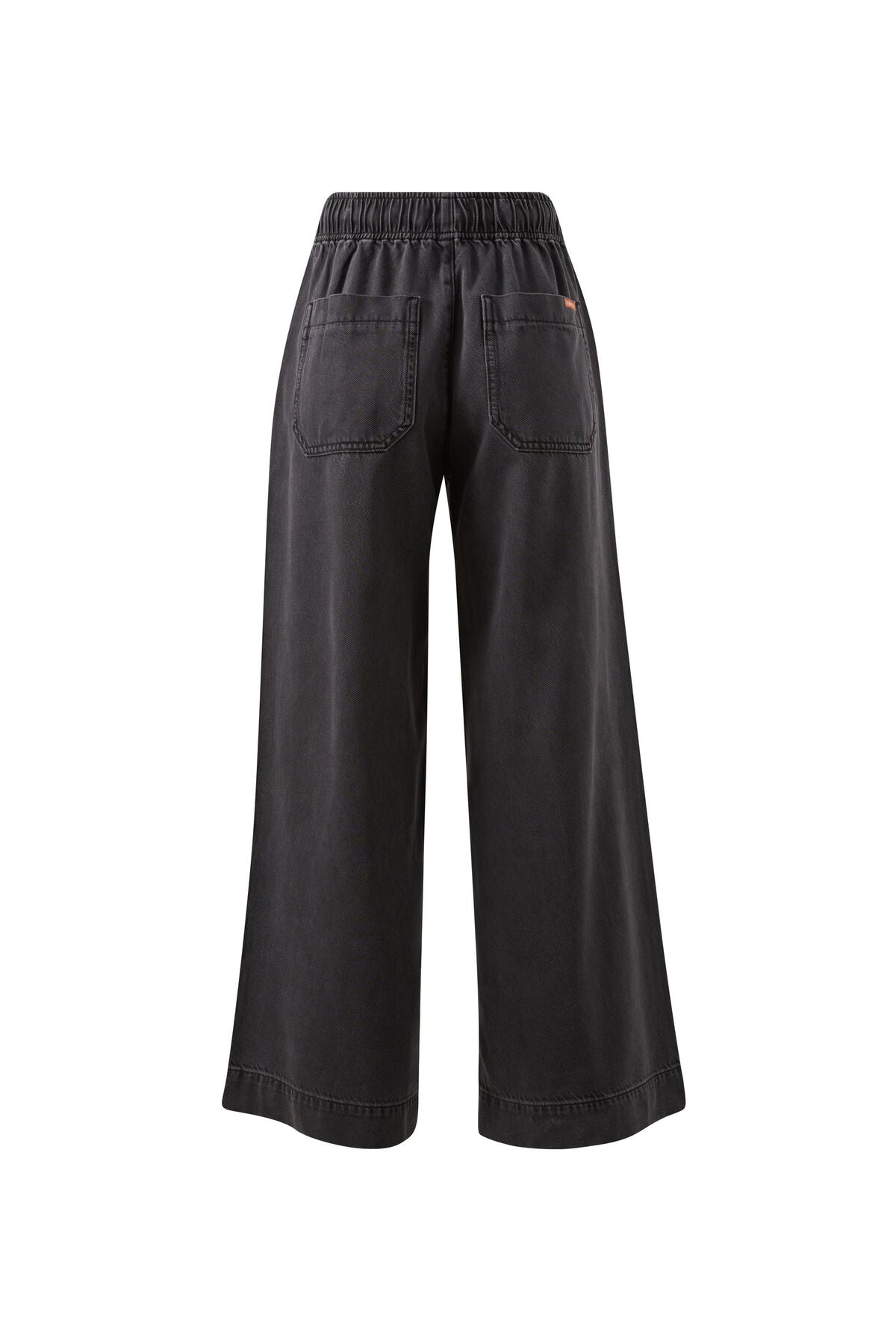 Andie Wide Leg Drawstring Pant - Washed Black