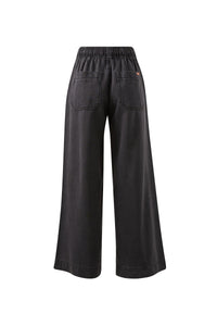 Andie Wide Leg Drawstring Pant - Washed Black