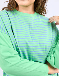 Kova Sweat - Dusk Blue And Green Stripe