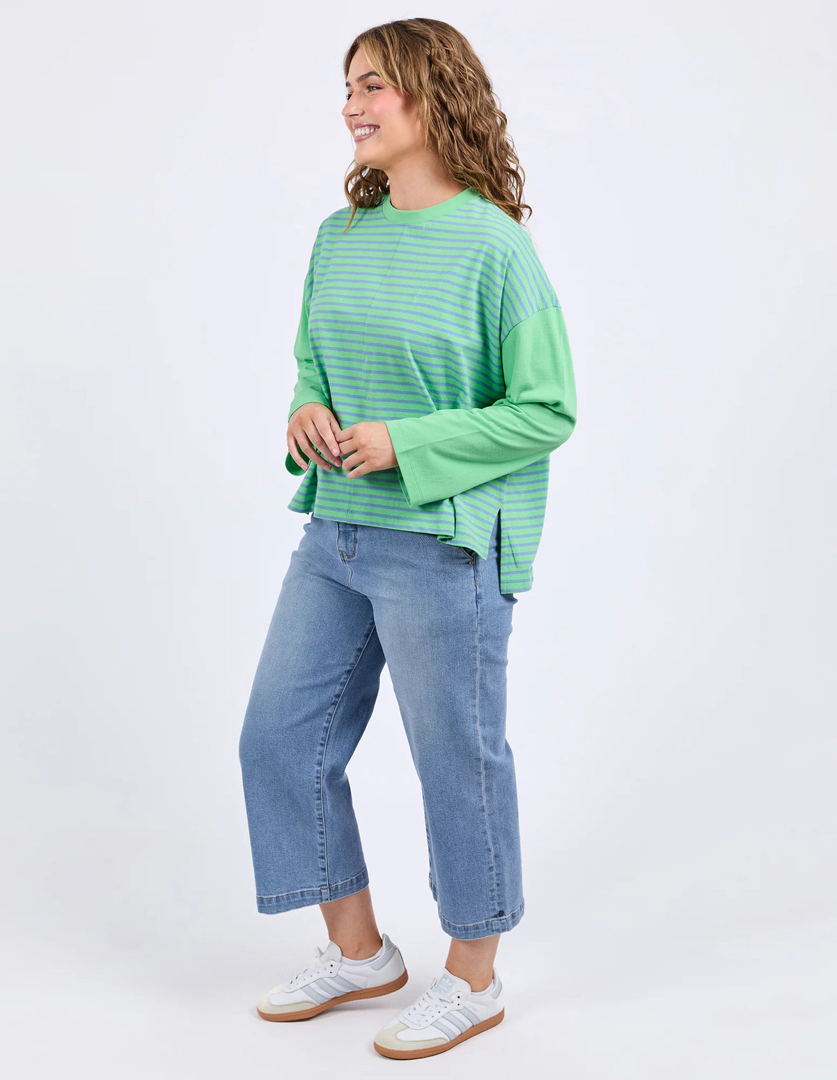 Kova Sweat - Dusk Blue And Green Stripe