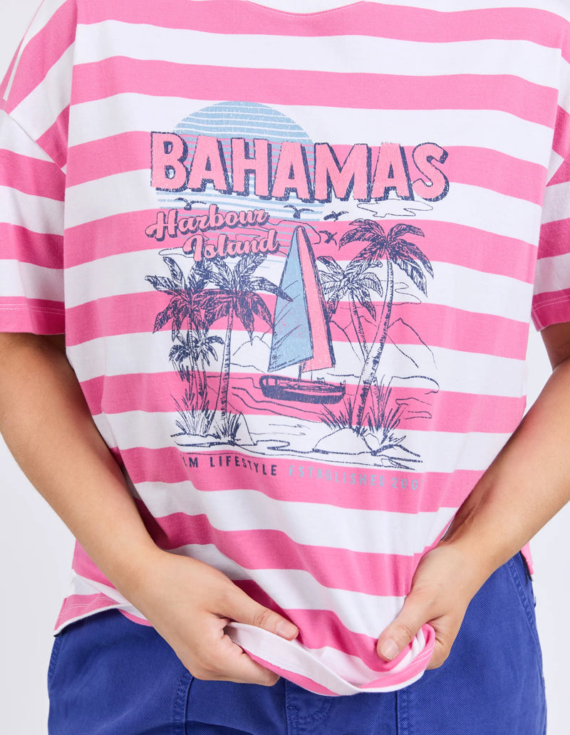 Viaggio Tee Pink Stripe