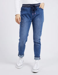 Melody Denim Jogger - Dusty Blue