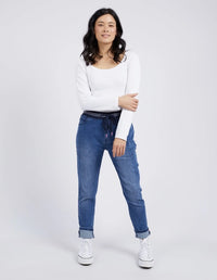 Melody Denim Jogger - Dusty Blue