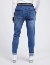 Melody Denim Jogger - Dusty Blue