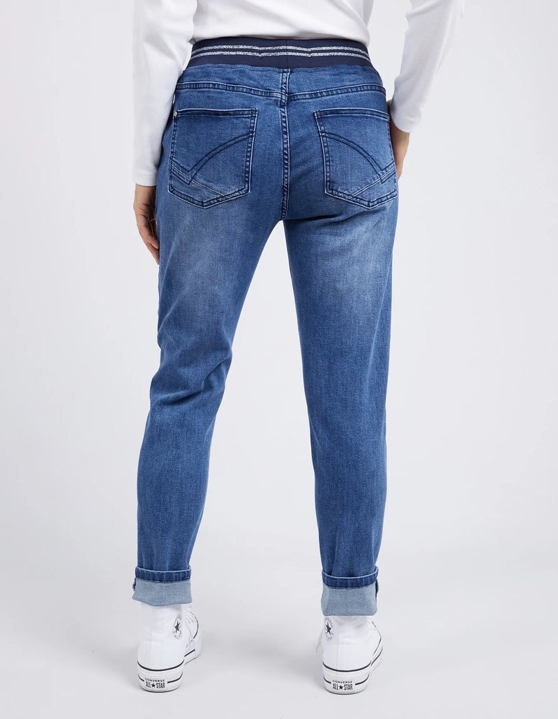 Melody Denim Jogger - Dusty Blue