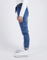 Melody Denim Jogger - Dusty Blue