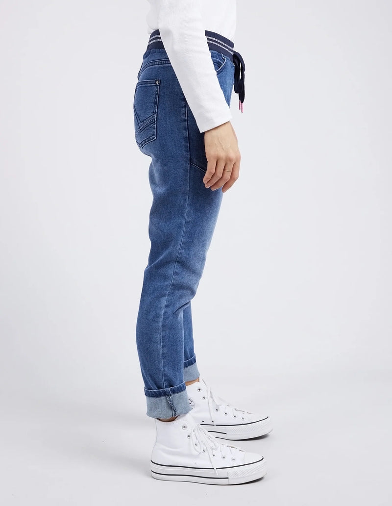 Melody Denim Jogger - Dusty Blue