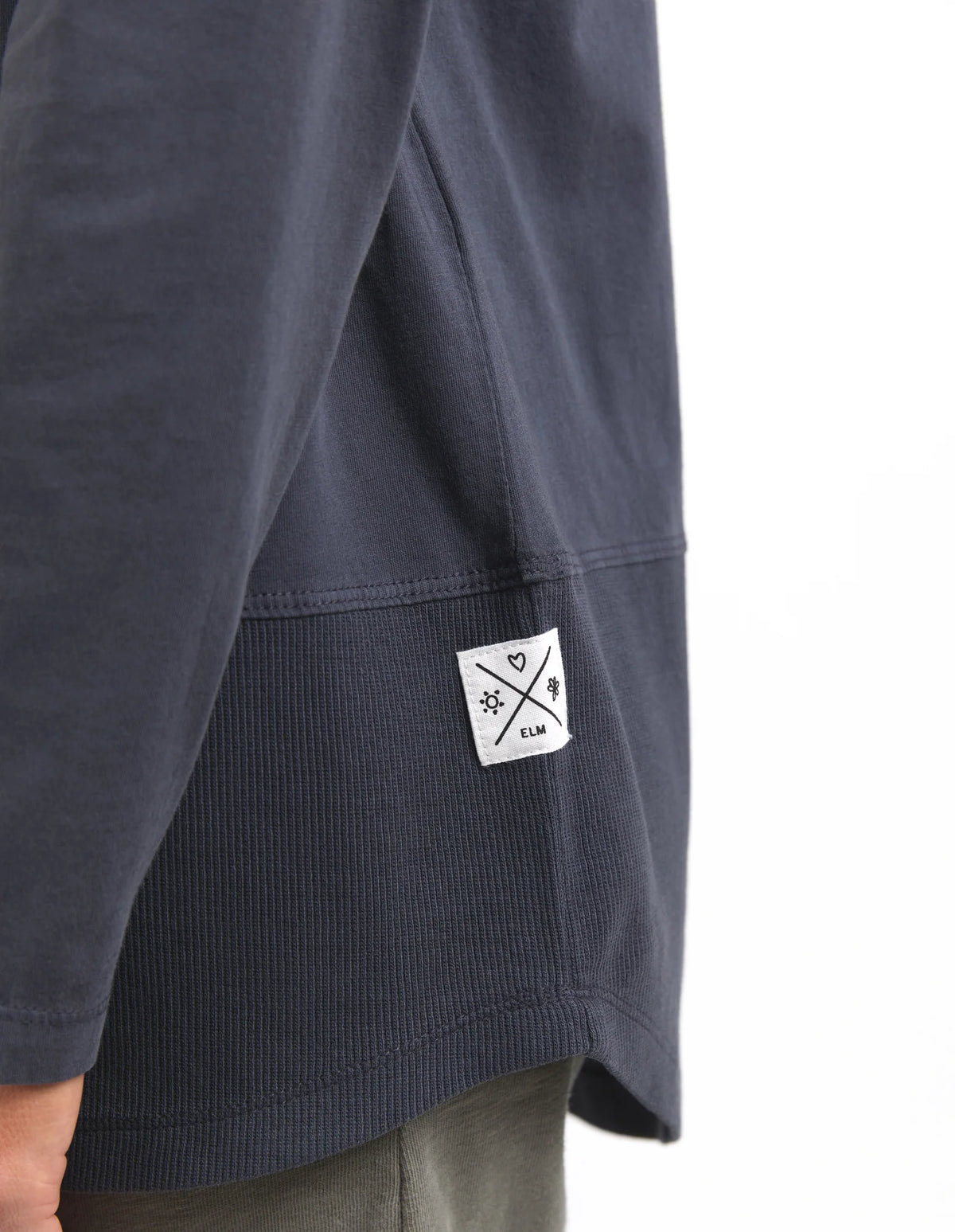 Rib Long Sleeve Tee - Navy