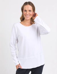 Rib Long Sleeve Tee - White