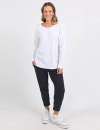Rib Long Sleeve Tee - White