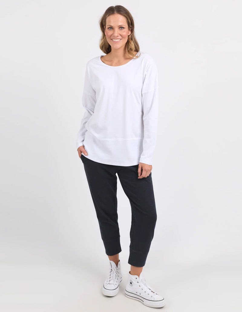 Rib Long Sleeve Tee - White