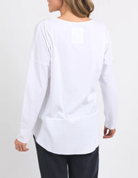 Rib Long Sleeve Tee - White